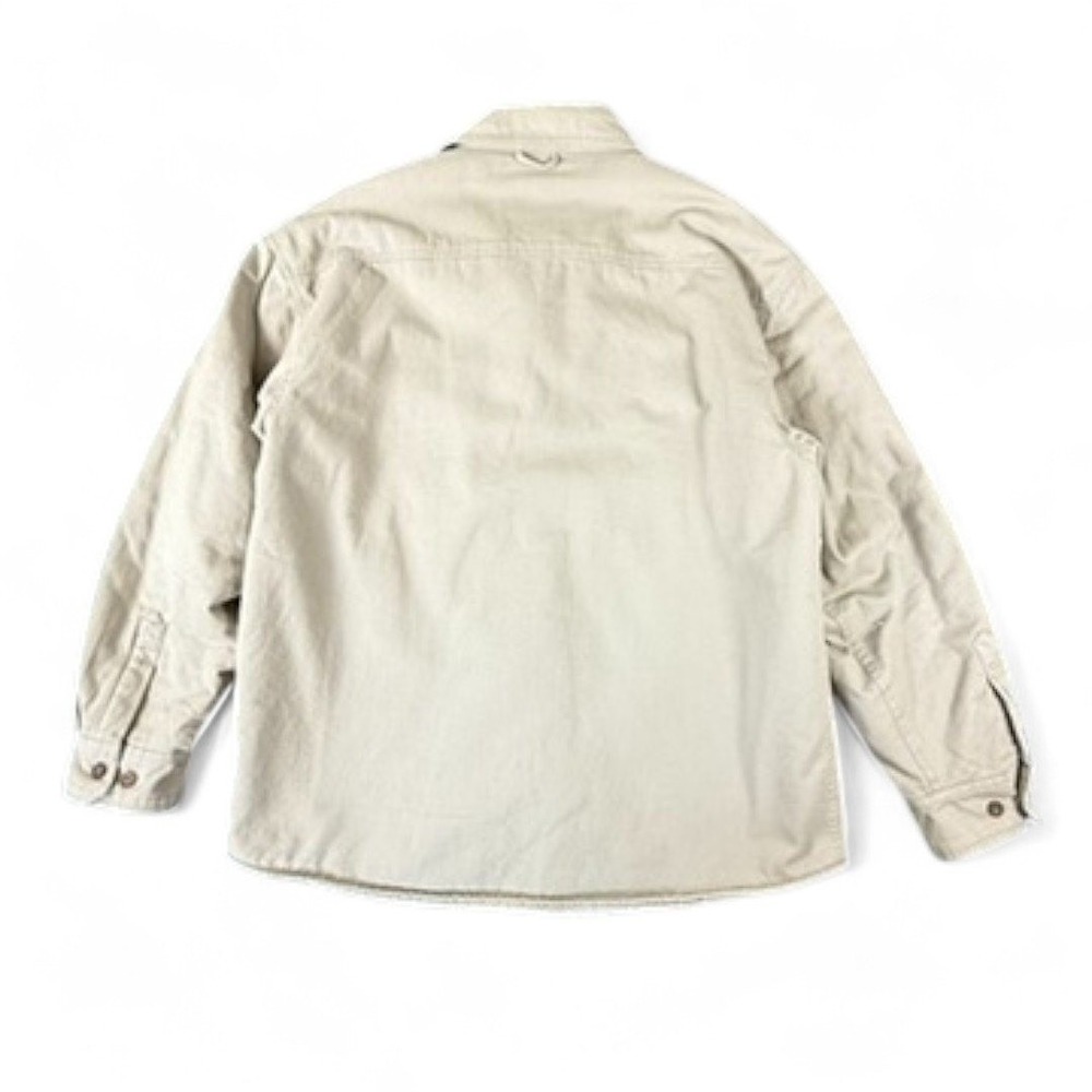 Levis Sherpa Lined Canvas Chore Coat Khaki Grunge Button Shacket Mens XL Utility - Picture 6 of 11